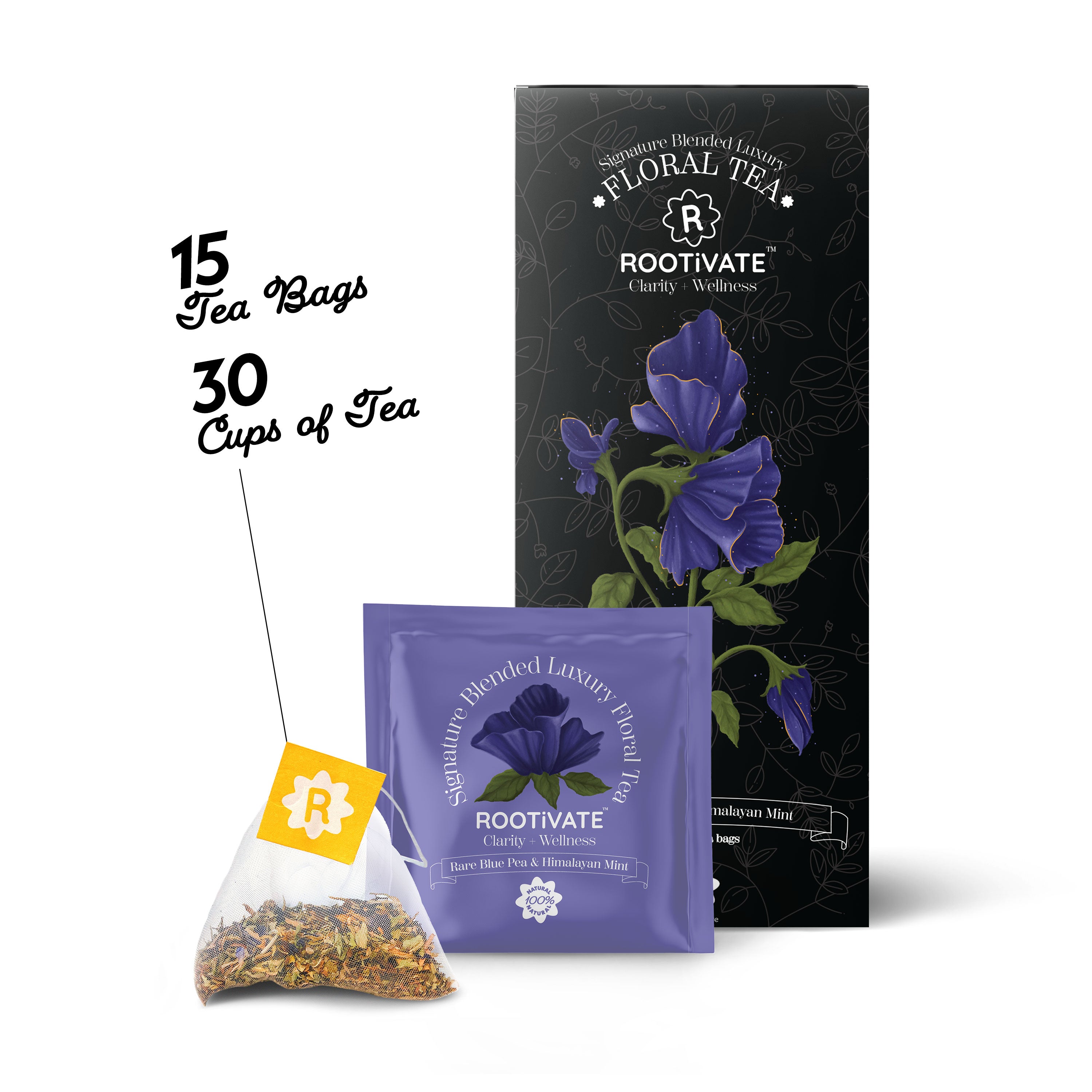 butterfly pea flower tea Pyramid Tea Bags 15 Tea Bags Container  shiatea